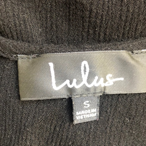 Lulus Good to Go Short Sleeve Surplice Dress Blk S - Picture 7 of 7